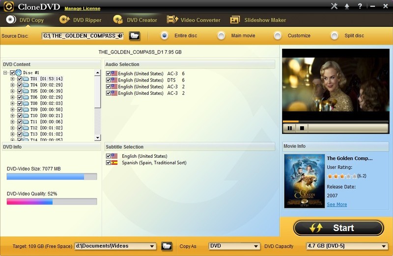 CloneDVD Studio DVD Copy Screenshot